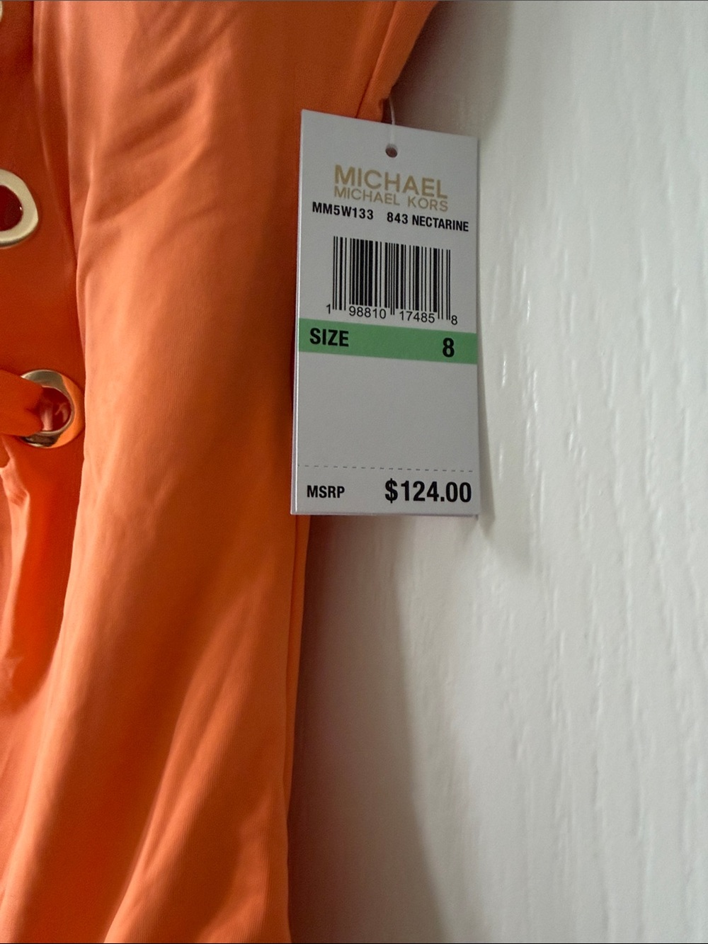 MICHAEL Michael Kors Orange Lace-Up One-Piece Swimsuit - Picture 3 of 5